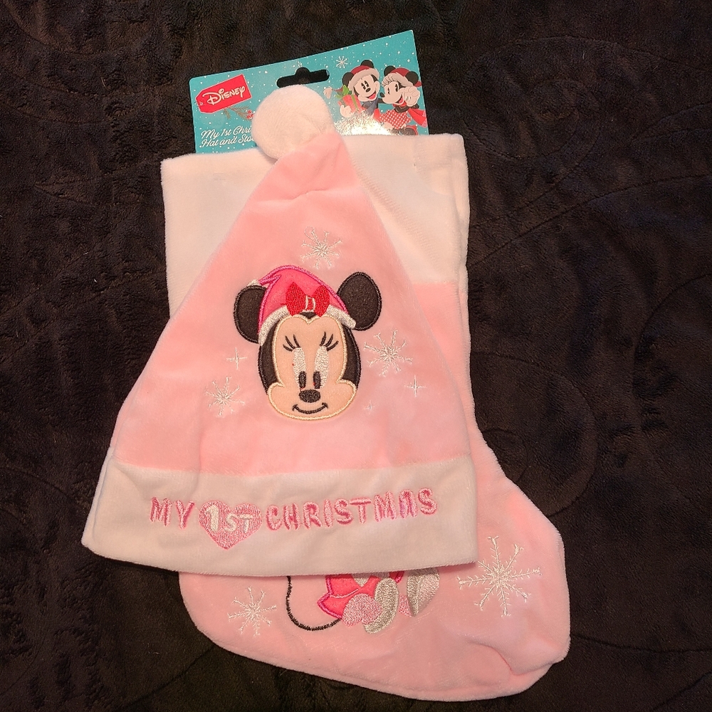 Disney Minny My First Christmas Stocking and Hat